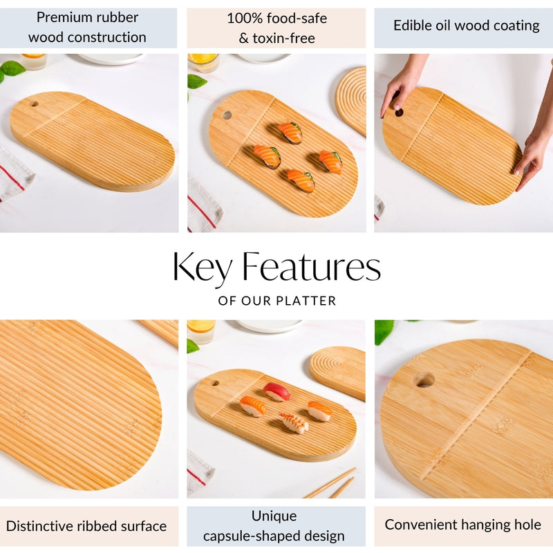 Capsule Bamboo Serving Tray 15 Inch