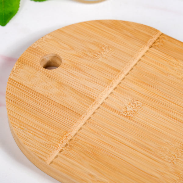 Ribbed Capsule Bamboo Zen Garden Serving Platter 15 Inch