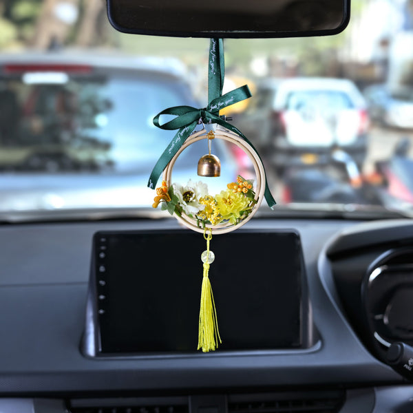 DIY Flower Car Charm For Rearview Mirror