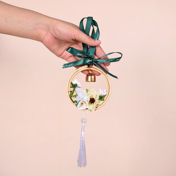 White Blooms DIY Hanging Car Accessory For Mirror