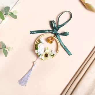 White Blooms DIY Hanging Car Accessory For Mirror