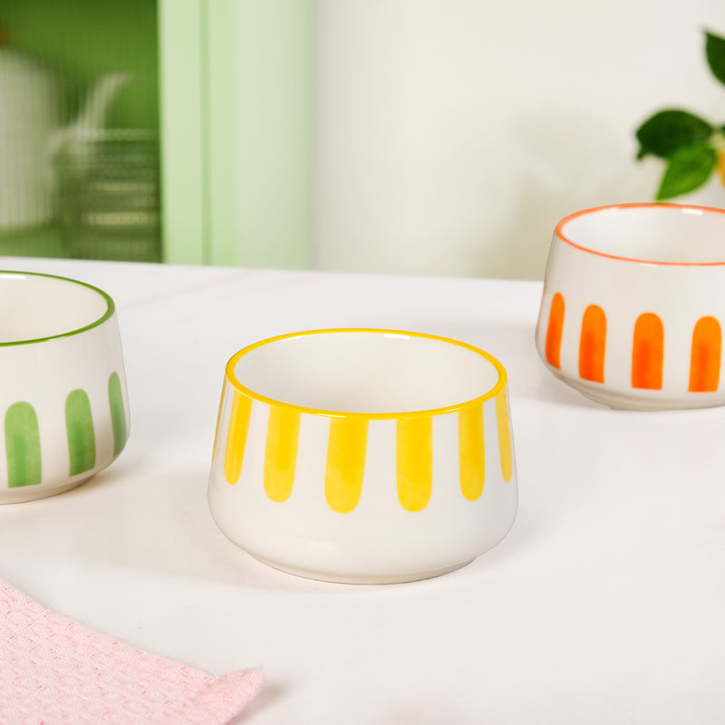 Carnival Stripe Bowls With Tray Set Of 4