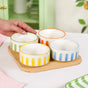 Carnival Stripe Bowls With Tray Set Of 5