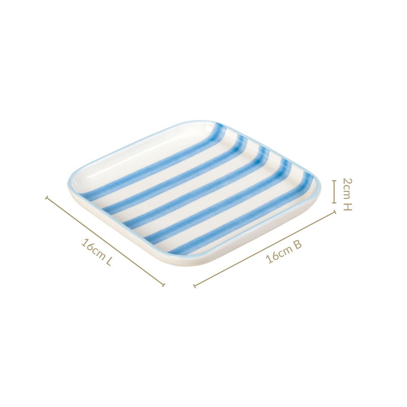 Carnival Stripe Dessert Plates Set Of 2 Blue And Green