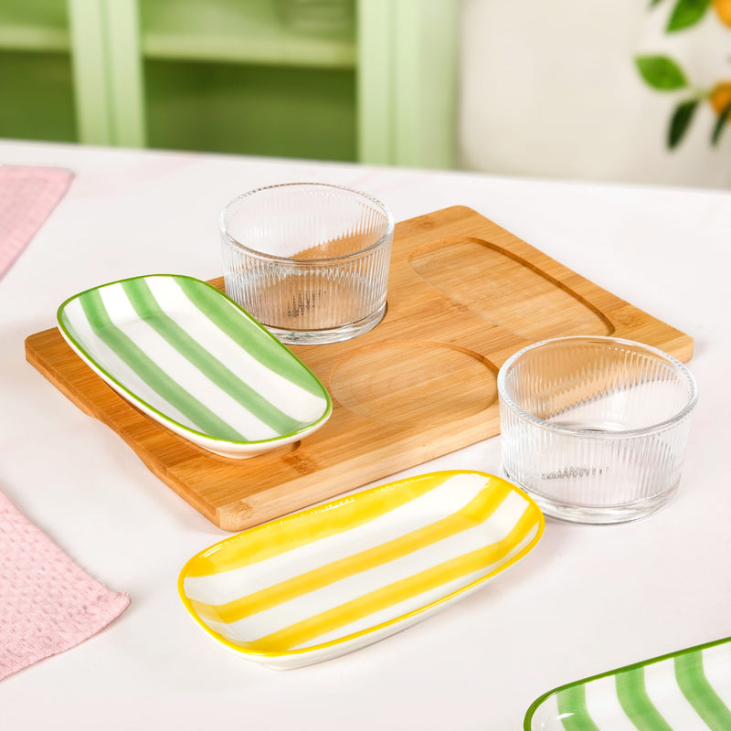 Carnival Stripe Serving Platter Set Of 5