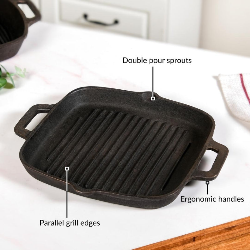 Cast Iron Grilling Pan With Side Handles