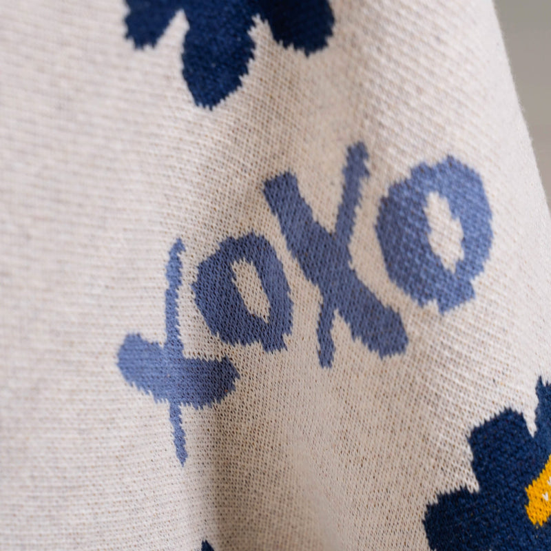 Castle And Crown Alphabet Knitted Kids Cotton Throw 150x128cm