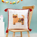 Cat Embroidered Cushion Cover With Tassels 42x42cm