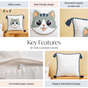 Cat Embroidered Kids Cushion Cover 42x42cm