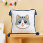 Cat Embroidered Kids Cushion Cover 42x42cm