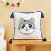 Cat Embroidered Kids Cushion Cover 42x42cm