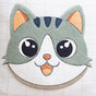 Cat Embroidered Kids Cushion Cover 42x42cm