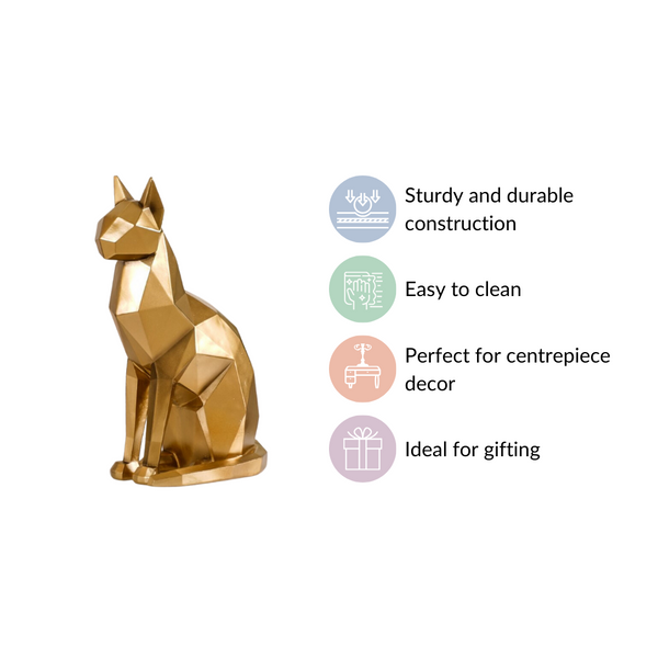 Abstract Cat Sculpture Gold For Home Decor