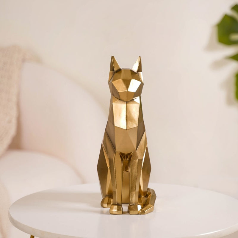 Cat Sculpture Gold For Home Decor- Abstract Cat Sculpture, Gold Home Decor, Modern Cat Figurine, Artistic Cat Decoration, Luxury Cat Sculpture
