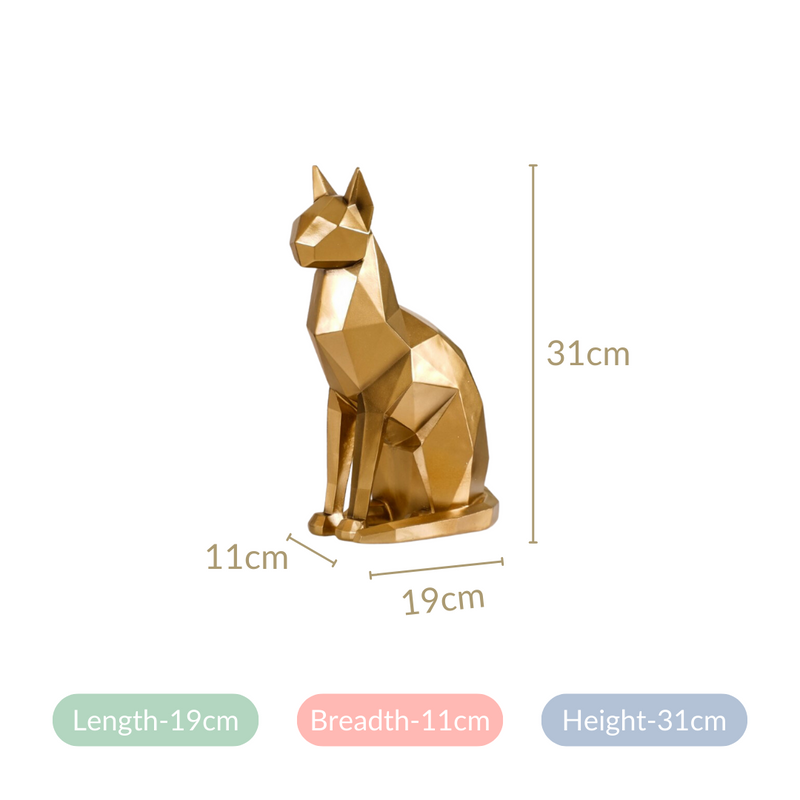 Cat Sculpture Gold For Home Decor- Abstract Cat Sculpture, Gold Home Decor, Modern Cat Figurine, Artistic Cat Decoration, Luxury Cat Sculpture