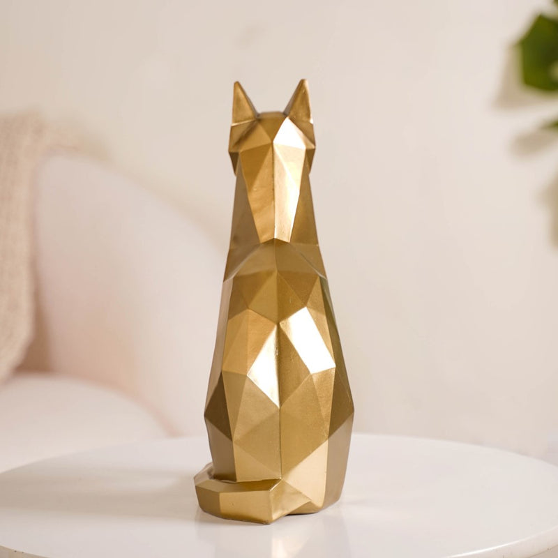 Cat Sculpture Gold For Home Decor- Abstract Cat Sculpture, Gold Home Decor, Modern Cat Figurine, Artistic Cat Decoration, Luxury Cat Sculpture