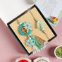 Aqua String Of Pearls Rakhi Lumba Hamper Set Of 4 With Gift Box And Card