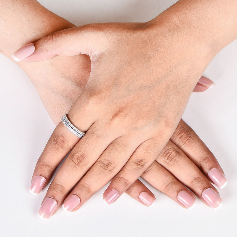 Celeste Stone Studded Silver Adjustable Ring