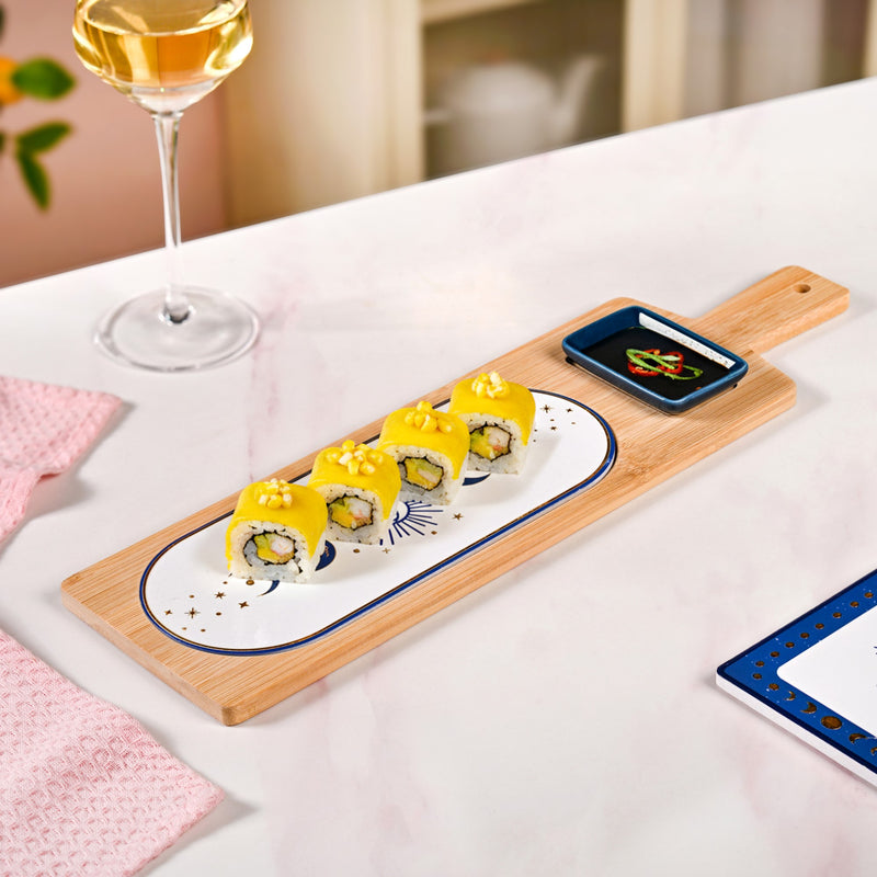 Celestial Charm Platter With Ceramic Dish Set Of 2