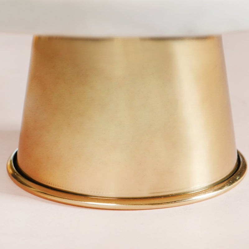 Celestial White Marble Round Cake Stand
