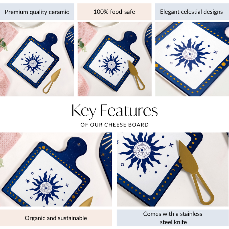 Celestial Charm Cheeseboard With Knife Set Of 2