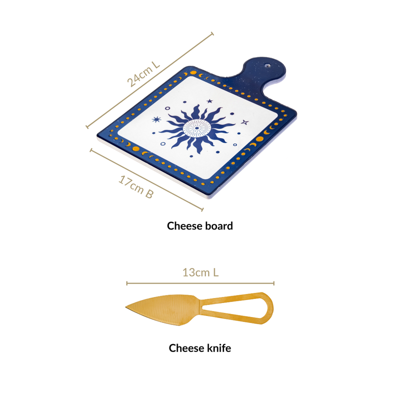 Celestial Charm Cheeseboard With Knife Set Of 2