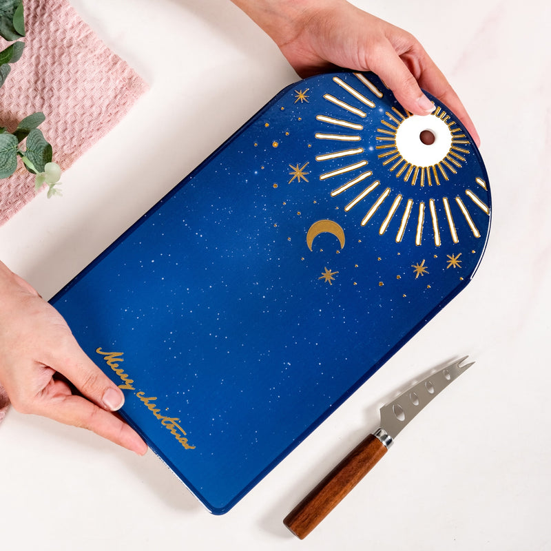 Celestial Charm Cheese Platter With Knife Set Of 2