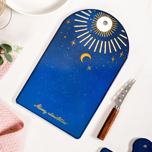 Celestial Charm Cheese Platter With Knife Set Of 2