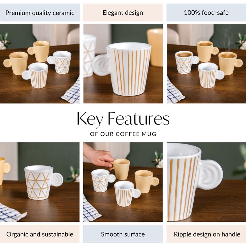 Ceramic Espresso Coffee Cup Set Of 4 100ml