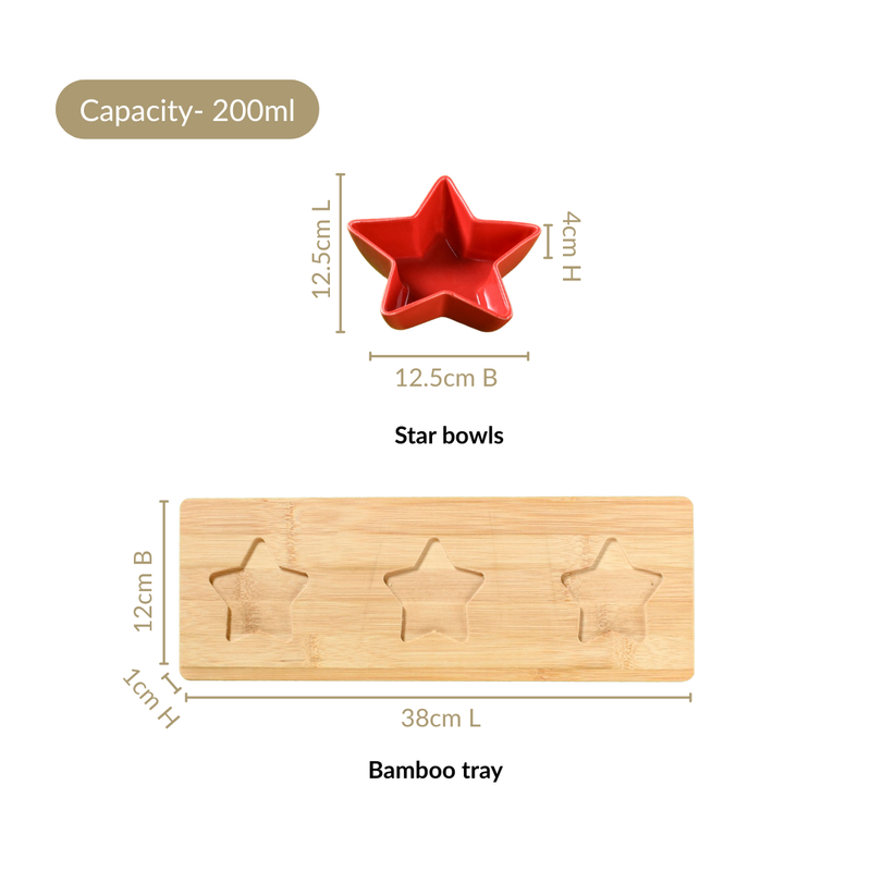 Ceramic Star Bowls Platter Set Of 4