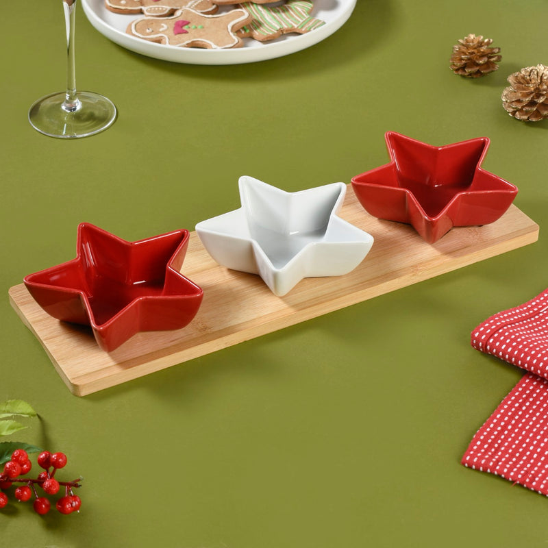 Ceramic Star Bowls Platter Set Of 4