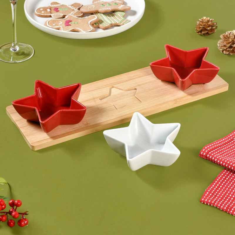 Ceramic Star Bowls Platter Set Of 4