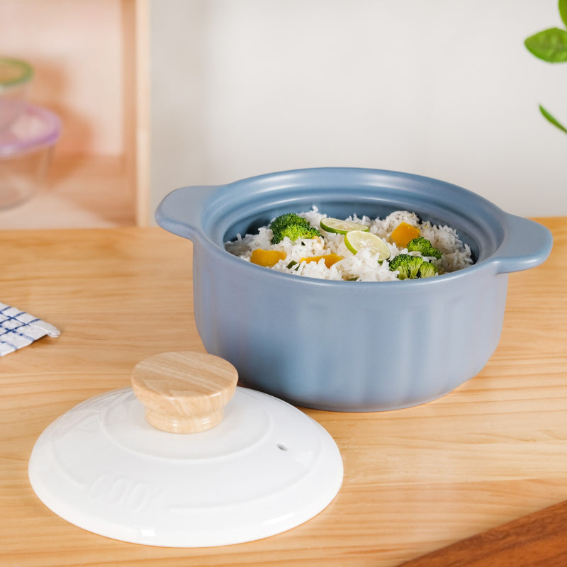 Ceramic Stew Pot With Lid And Handle 2000ml