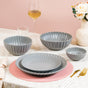 Grey Scallop Dinner Plates Set Of 4 10 Inch - Dinner plates, dinner plate set, ceramic dinner plates, dinner plates set of 4