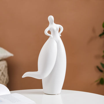 Dancing Girl Akimbo Ceramic Showpiece- Dancing Girl Showpiece, Ceramic Showpiece, Akimbo Girl Decor, Decorative Figurine, Dancing Girl Sculpture