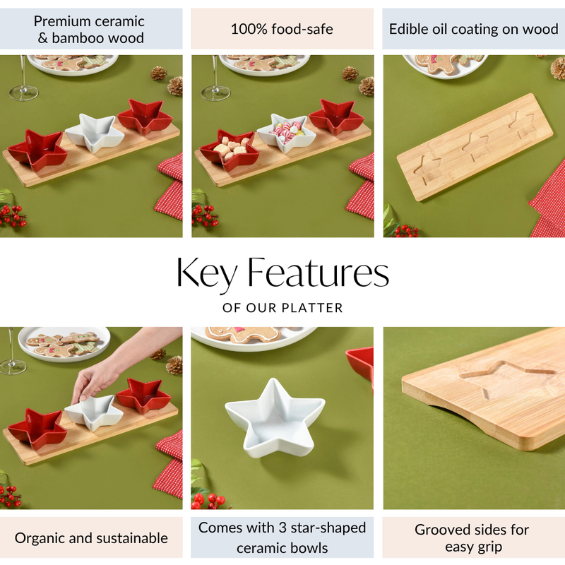 Ceramic Star Bowls Platter Set Of 4