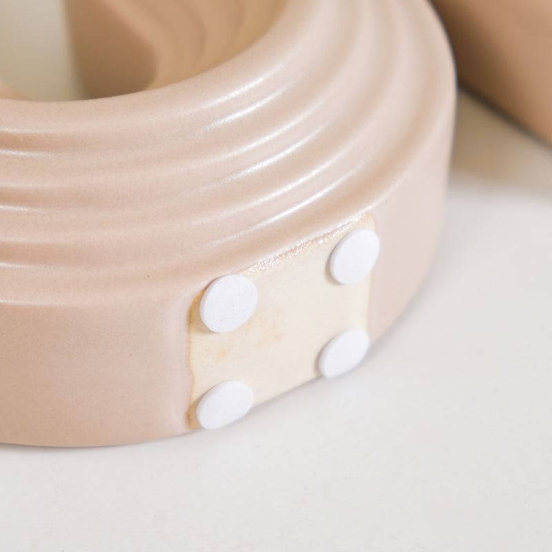 Nordic Wavy Ceramic Vase Beige