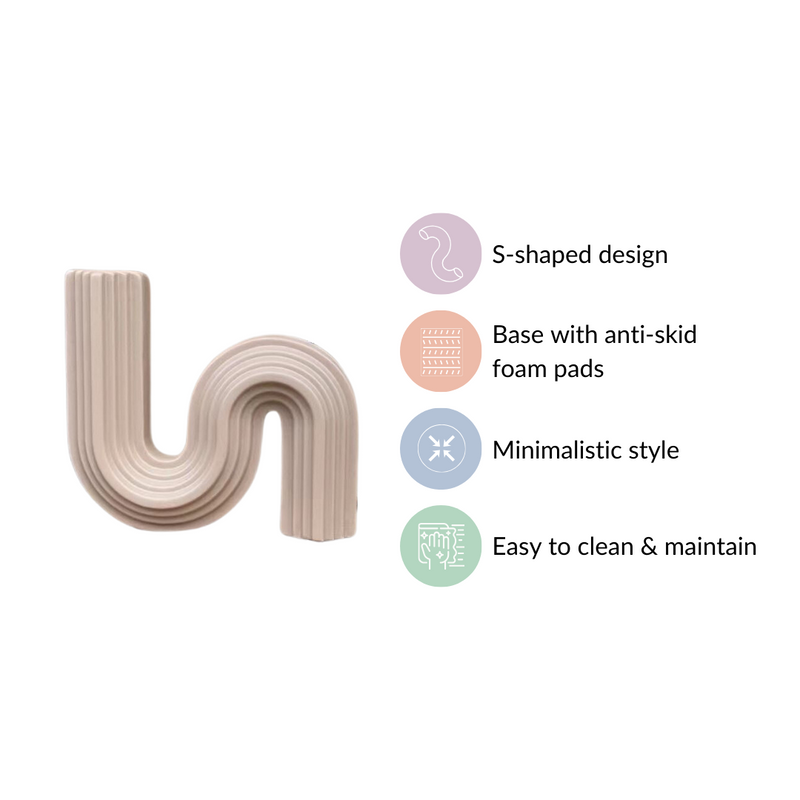 Nordic Wavy Ceramic Vase Beige