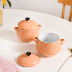 Amara Ceramic Soup Bowl Set Of 2 Peach 450ml