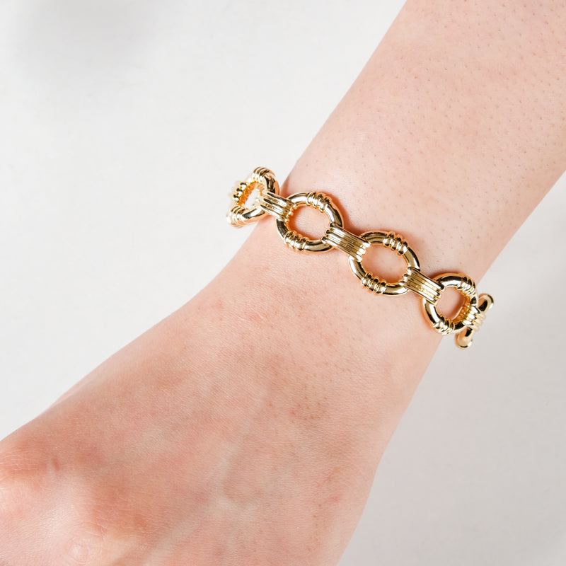 Chain Link Gold Cuff Bracelet