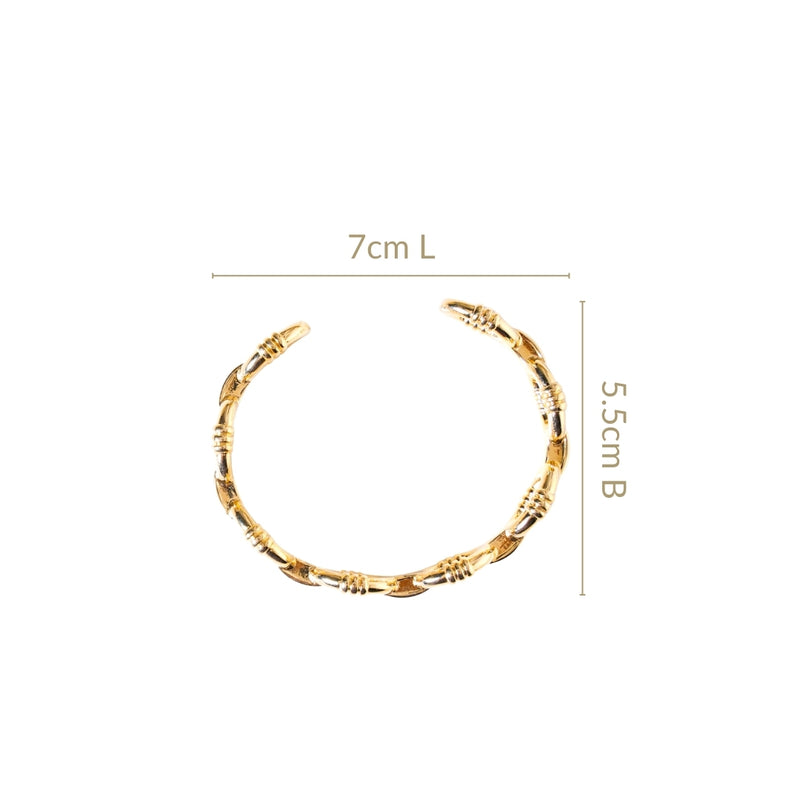 Chain Link Gold Cuff Bracelet