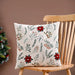 Chambray Cotton Cushion Cover With Floral Embroidery