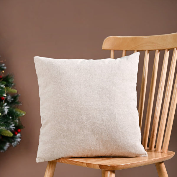 Chambray Cotton Cushion Cover With Floral Embroidery 40x40cm