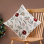 Chambray Cotton Cushion Cover With Floral Embroidery