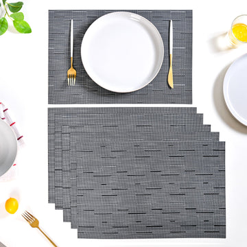 Charcoal Grey Placemat Set Of 6