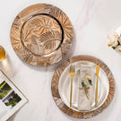 Leaf Embossed Charger Plate Set Of 6 12 Inch