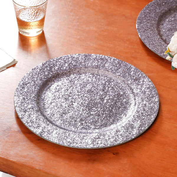 Sparkle Grey Charger Plate Set Of 6 13 Inch