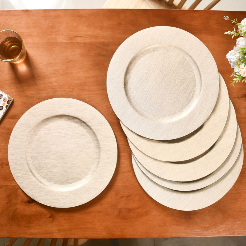 Gold Textured Charger Plates Set Of 6 13 Inch - Charger plates, decorative plates, plates set of 6, service plates, under plates, gold charger plates