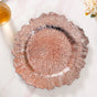 Rose Gold Reef Design Charger Plate Set Of 6 12 Inch- Charger plates, decorative plates, plates set of 6, service plates, under plates