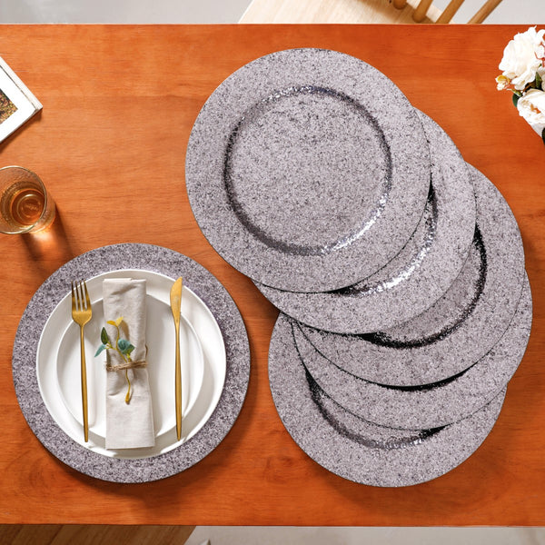 Sparkle Grey Charger Plate Set Of 6 13 Inch